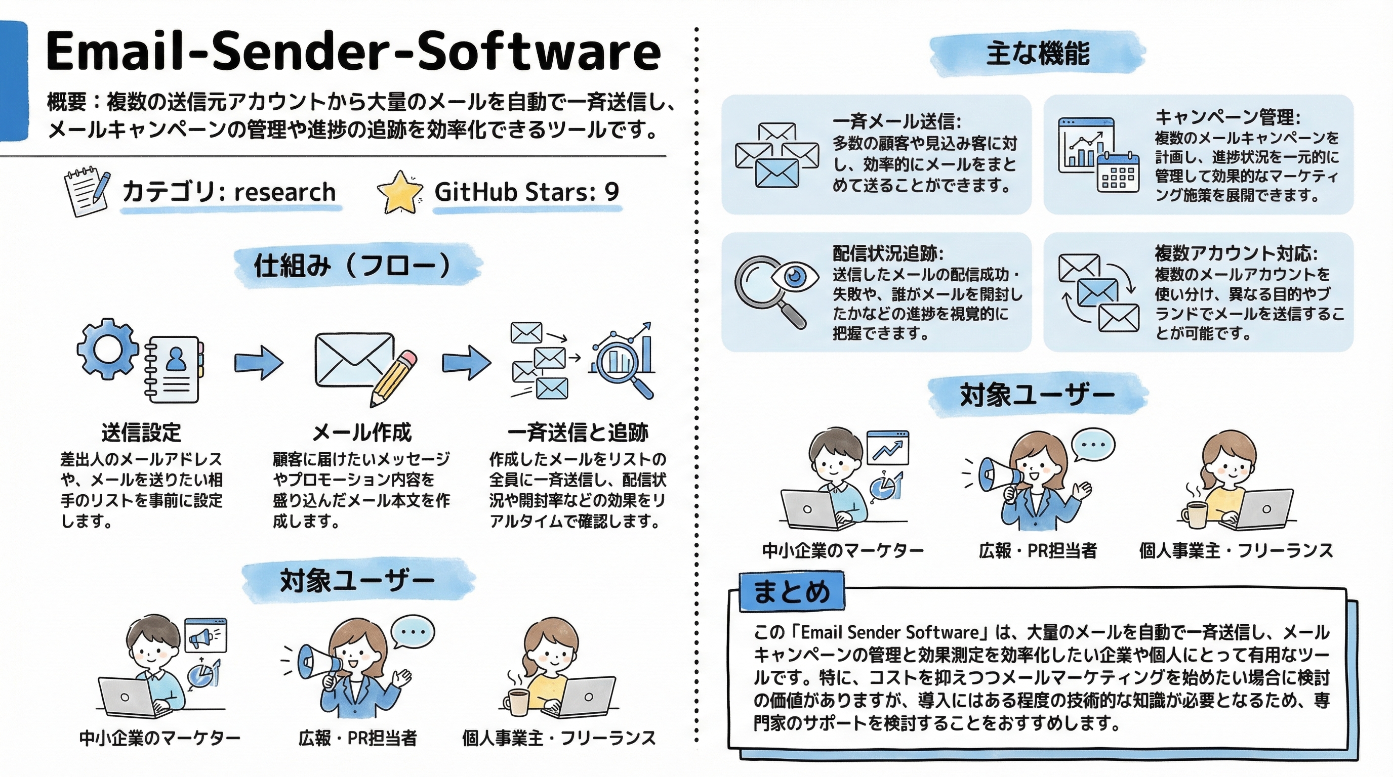 Email-Sender-Software インフォグラフィック