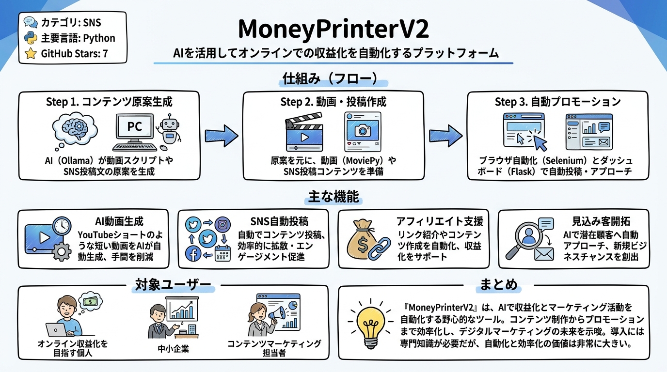 MoneyPrinterV2 インフォグラフィック