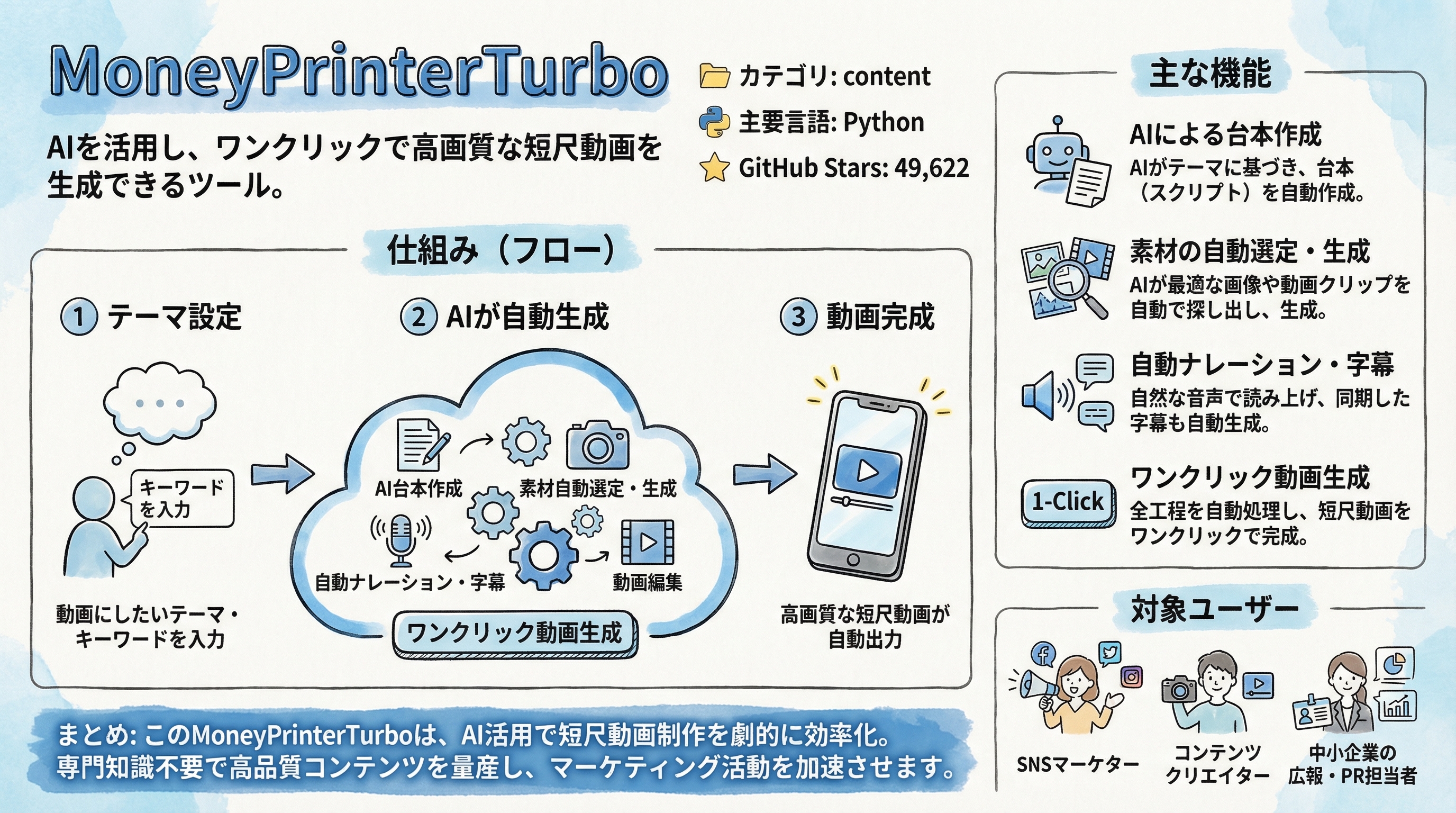MoneyPrinterTurbo インフォグラフィック