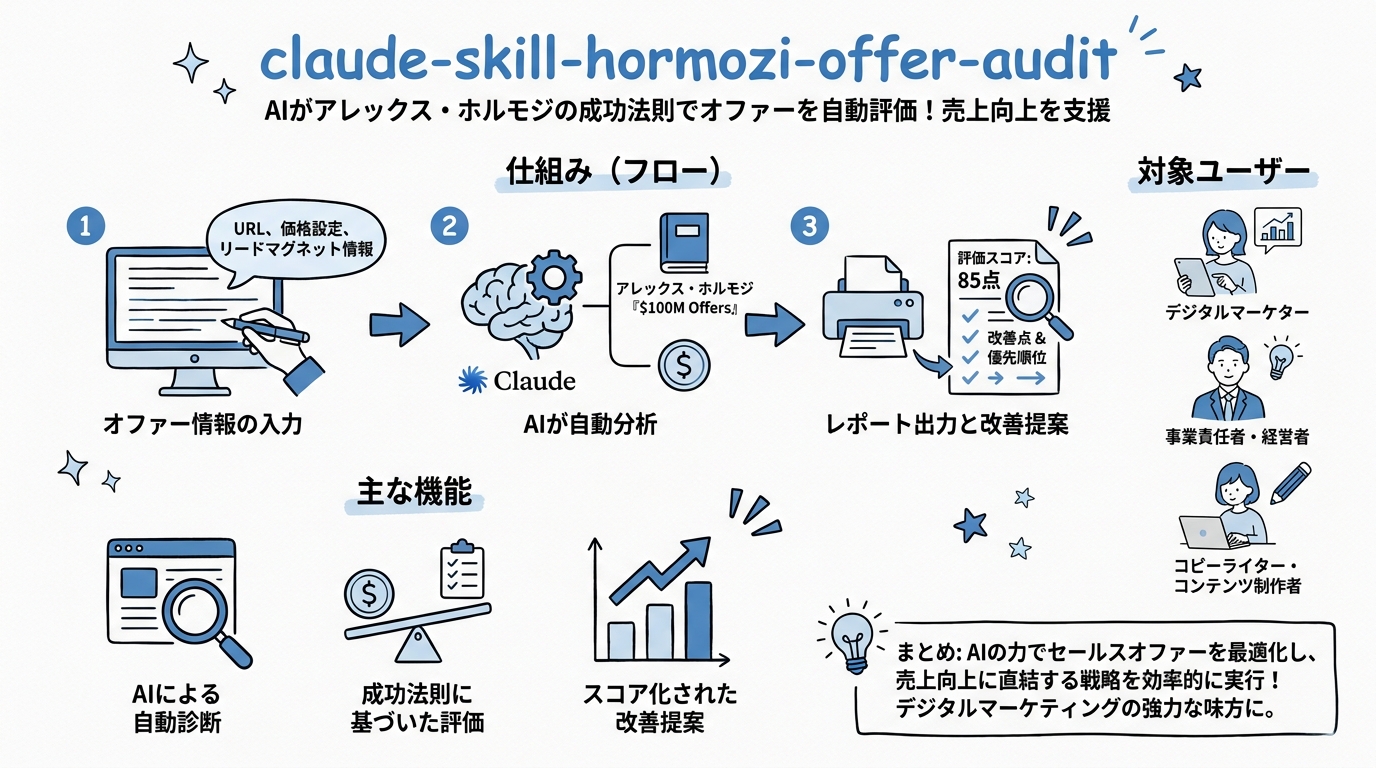 claude-skill-hormozi-offer-audit インフォグラフィック