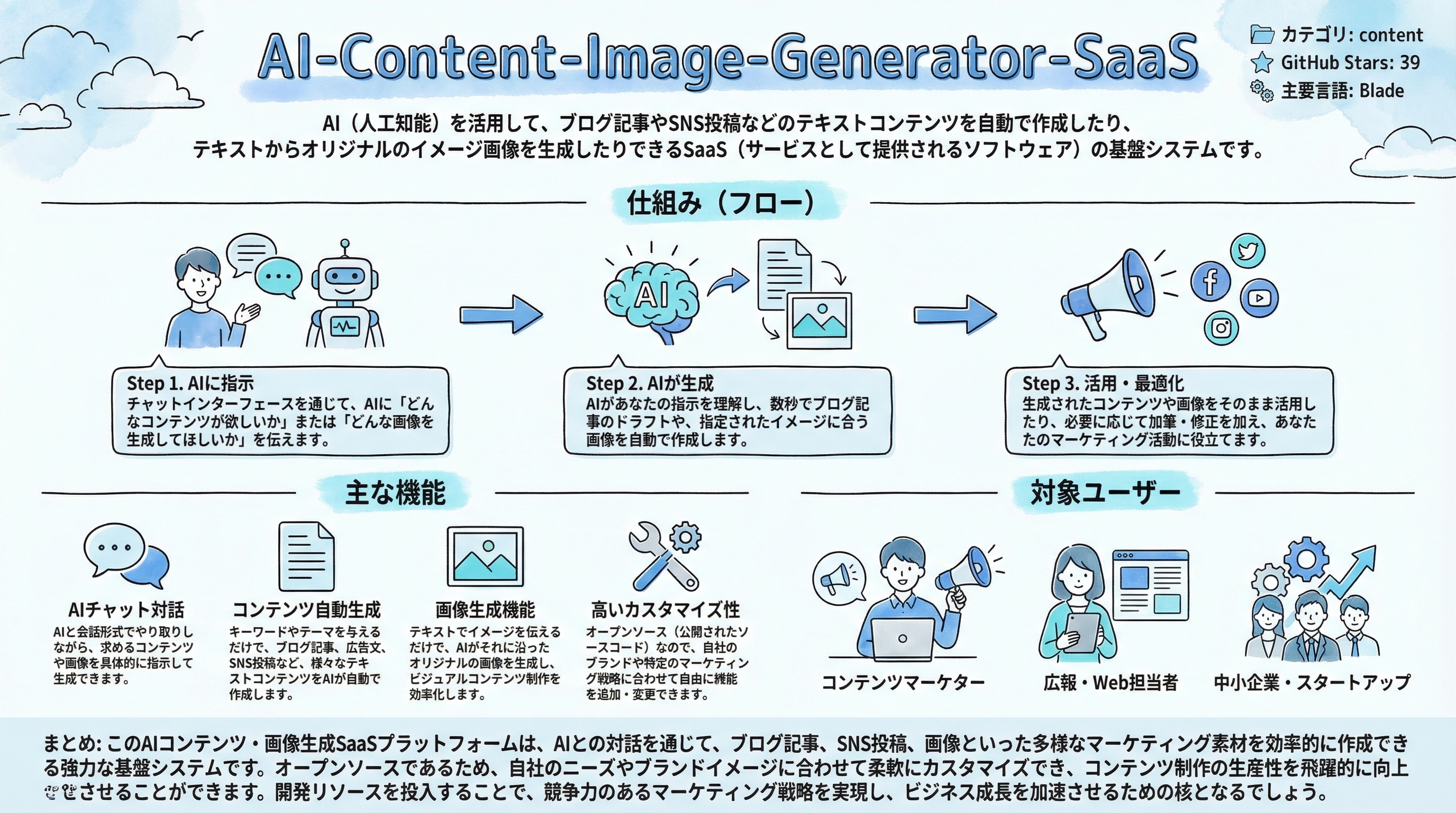 AI-Content-Image-Generator-SaaS インフォグラフィック