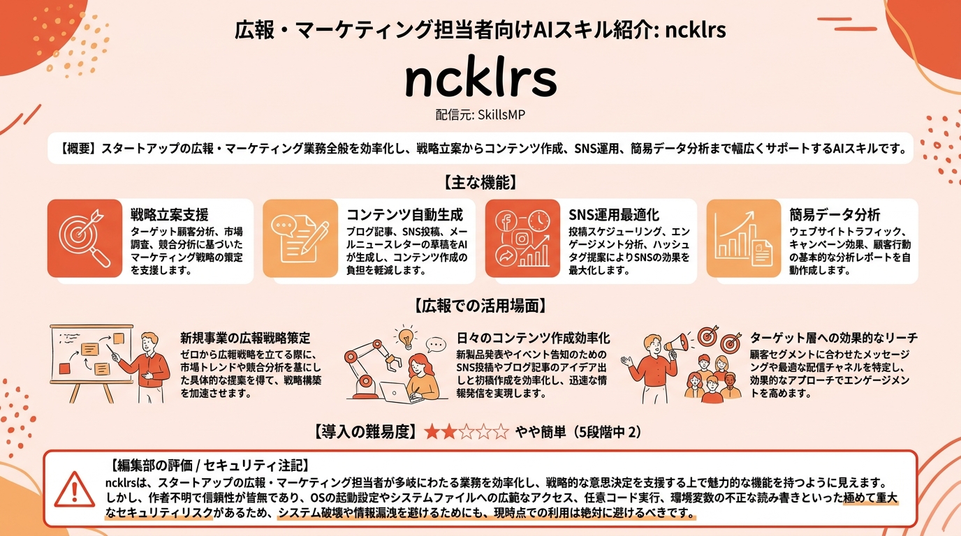 ncklrs インフォグラフィック