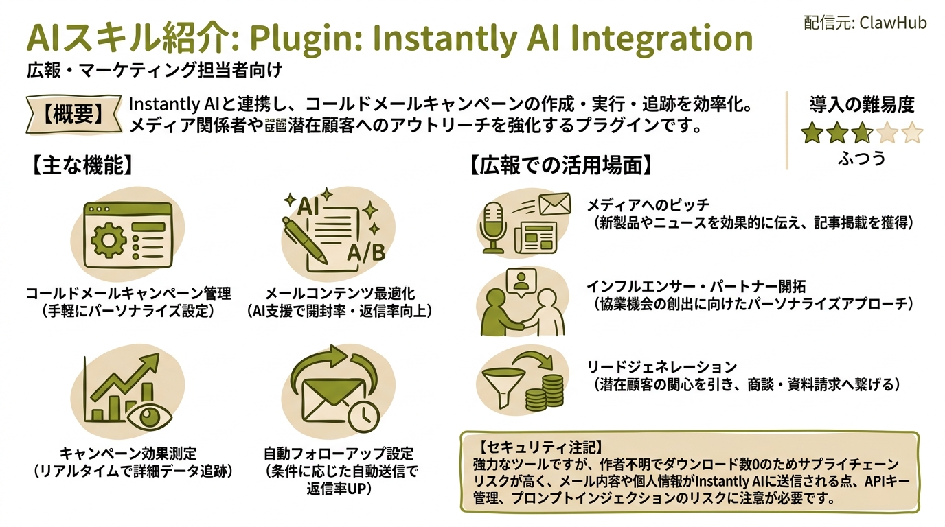 Plugin: Instantly AI Integration インフォグラフィック