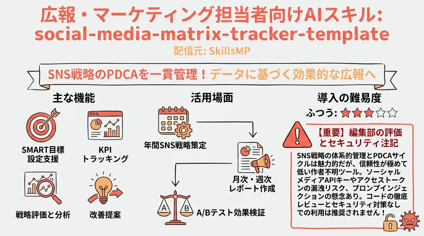 social-media-matrix-tracker-template インフォグラフィック